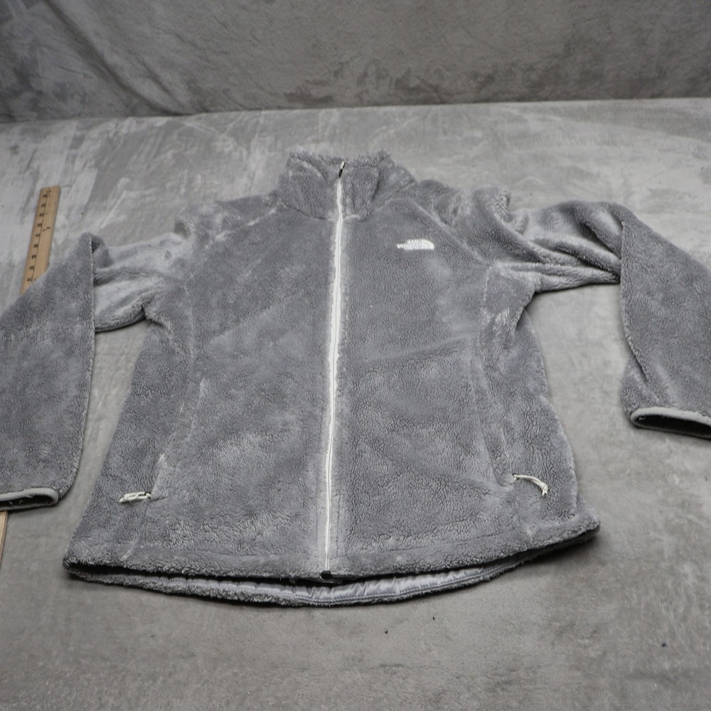 North Face Jacket Womens Medium Gray Osito High Pile Fleece Full Zip Relaxed Fit